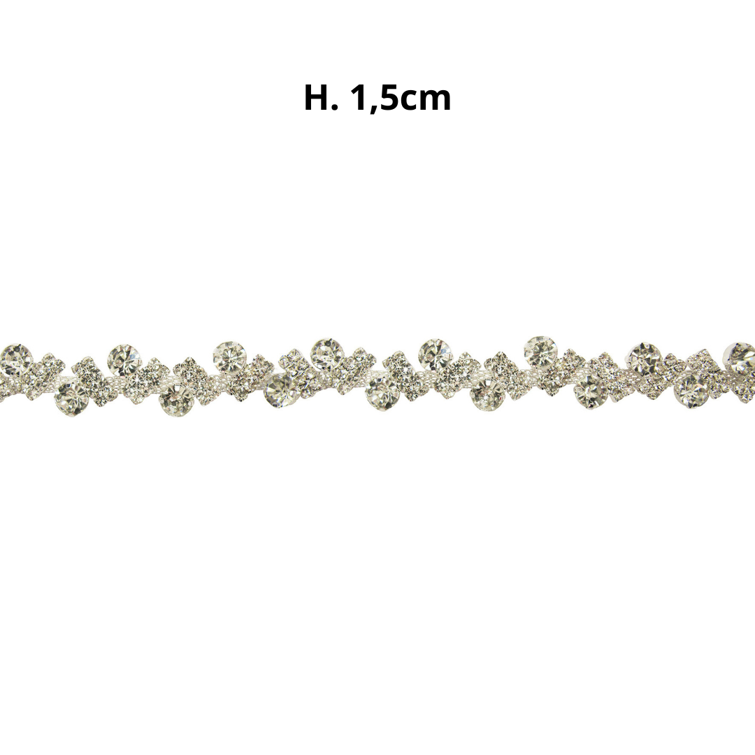 Passamaneria Strass con Pietre (H.1,5cm.)